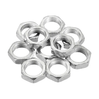 FIPUX 10pcs M20 x 1.5 Silver Hex Nuts Metric Hardware Fasteners 9mm Height