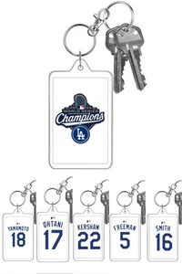 LOS ANGELES DODGERS 2025 World Series Custom Jersey Style Photo MLB Keychain - Picture 1 of 25