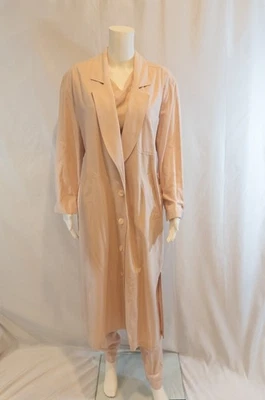 Christina Stuart Pale Pink Vintage 3 Piece Duster, Blouse and Pants, 100% Silk - Image 1 of 4