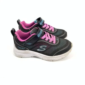Skechers Microspec Plus Slip On Sneakers Size 12 Little Girls Black Pink Shoes - Picture 1 of 8