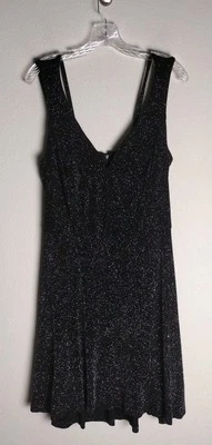 B. Smart Black Silver Sparkle Starry Night Sky Sleeveless Dress Size 14 - Image 1 of 3