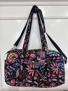 Vera Bradley Small Travel Duffel Foxwood Detachable Shoulder Strap Pockets - Picture 1 of 16