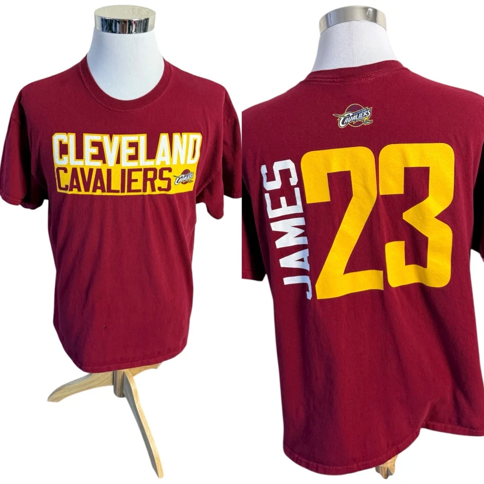 Винтажная мужская футболка Cleveland Cavaliers Lebron James размер XL красный баскетбол - Изображение 1 из 4