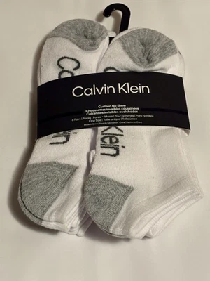Calvin Klein No Show Calcetines 6 Pares Hombre Cojín Blanco Gris Talla 7-12 Foto 1 de 4