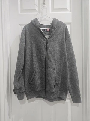 Мужская толстовка с капюшоном X Large серая и черная South Pole на молнии б/у в отличном состоянии - Изображение 1 из 4