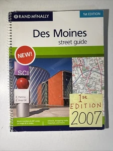 Des Moines Iowa Street Guide 2007 Rand McNally Atlas Ankeny Waukee Boone IA Map - Picture 1 of 19