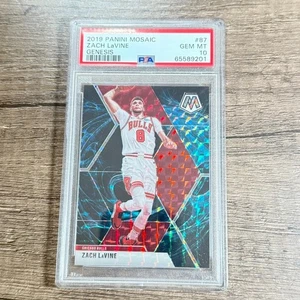 Panini Mosaic 2019-20 - Zach LaVine #87 Genesis Prizm PSA 10 GEM MT - Imagen 1 de 2