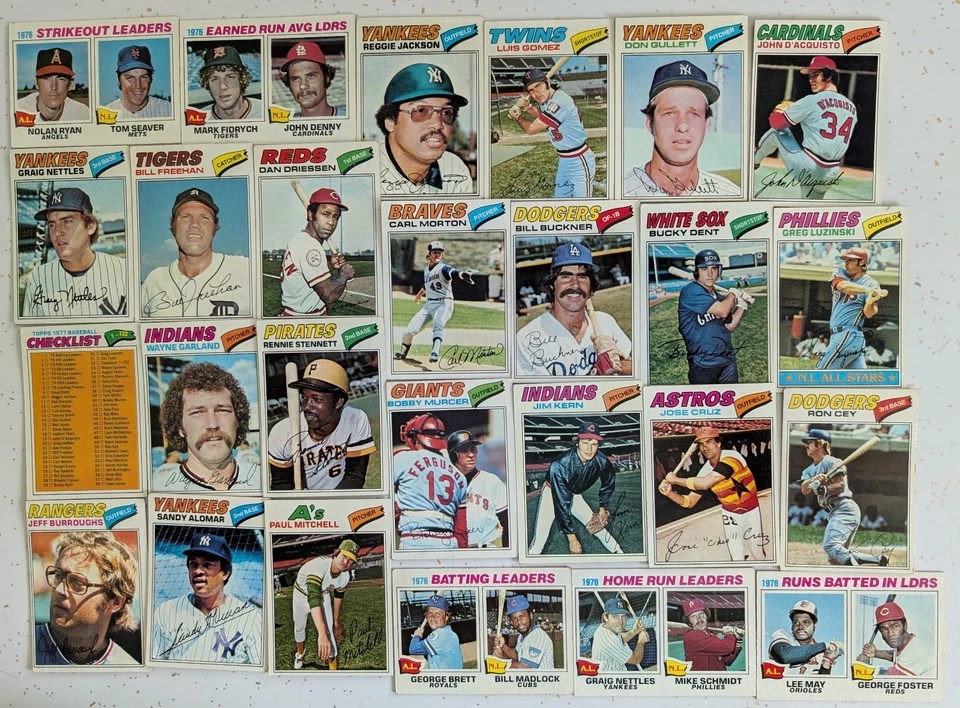 1977 Topps Baseball Cards  - #1 thru #100 - Complete your set - see pics! - Image 1 of 1