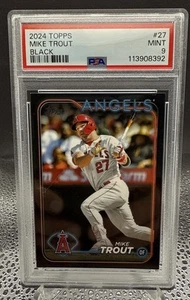 2024 Topps Mike Trout #27 Black /73 PSA 9 - Picture 1 of 3