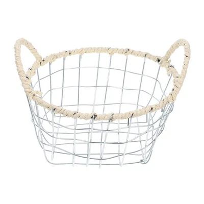  Paniere Cestini Porta Oggetti Deposito Dispensa Cestino Portaoggetti Metallo - Immagine 1 di 4
