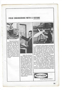 Raytheon Field Engineers & Sonora Electromatics, Inc 1964 pubblicità stampa d'epoca - Foto 1 di 2