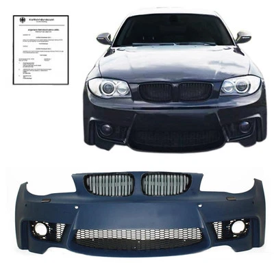 JOM Stoßstange vorne ABE* Kühlergrill schwarz paßt für BMW 1er E81 E87 E82 E88 - Bild 1 von 4