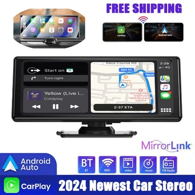 10 Zoll HD IPS Touchscreen Tragbares Drahtloses CarPlay Android Auto Autoradio - Bild 1 von 4