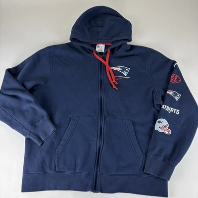 Moletom com capuz New England Patriots masculino grande azul Nike jaqueta zíper completo NFL - Imagem 1 de 4