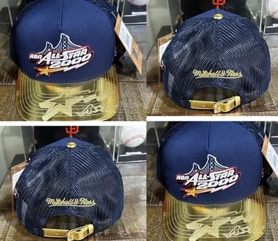 Chapéu caminhoneiro couro dourado Mitchell & Ness 2000 NBA All Star Game fivela traseira - Imagem 1 de 4
