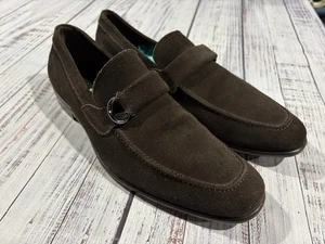 Zapatos Mocasines Para Hombre Salvatore Ferragamo Talla 9 EE Marrón Gamuza EXCELENTE Estado 0168 - Imagen 1 de 10