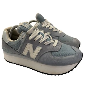 New Balance 574 Plus Women's Shoes Size 11 Platform Chunky Sneaker Lace Up Blue - Picture 1 of 10