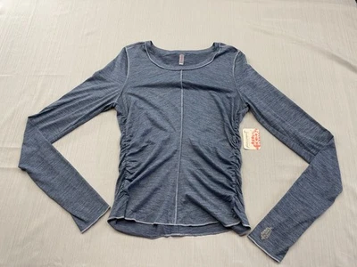 New Free People FP Movement Right On Run Long Sleeve Blue Stone Sz Small - Image 1 of 4