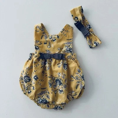 Conjunto de diadema mameluco floral burbuja bebé niña 3-6 meses Piper & Posie conjunto Foto 1 de 4