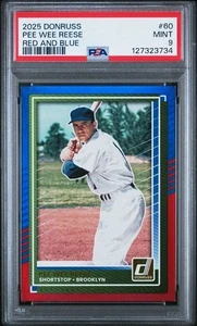 2025 PANINI DONRUSS #60 PEE WEE REESE RED AND BLUE PSA 9 POP 1 - Picture 1 of 2