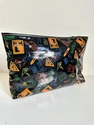 Bolsa de viagem FENDI preta de vinil bolsa brilhante STIASSI escola anos 80 coleção RARA G - Imagem 1 de 4