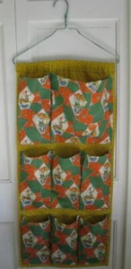 Vintage Holly Hobbie Baumwollstoff Hängeorganizer Mähnen 70er orange grün gelb - Bild 1 von 17