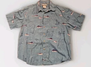 Columbia River Lodge Herren Gr. Medium Hemd Blau Kurzarm Knopfleiste Angeln - Bild 1 von 5