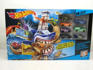RARE Hot Wheels Sharkport Showdown w/ 7 Color Shifters Cars Mega Pack 2015 CMN29 - Bild 1 von 10
