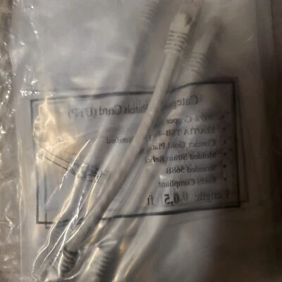 (10 - Pack) GearIT Cat6 Cable 0.5 ft 6 in - Cat 6 Ethernet Patch Cat6 UTP 550MHz - Image 1 of 3