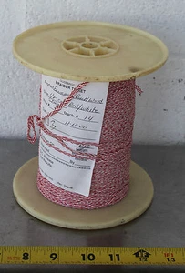 GUDEBROD BUTTWIND CUSTOM FISHING ROD WINDING WRAP RED & WHITE ENTIRE SPOOL #14 - Picture 1 of 2