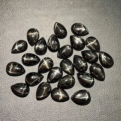Piedra preciosa suelta cabujón pera diopsido estrella negra natural 23 piezas 8*12 mm 82 CT Foto 1 de 3