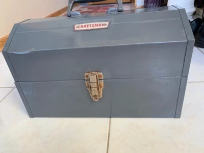 Vintage Craftsman Tombstone Metal Tool Box with Cantilever Hip Roof Trays - Image 1 of 4