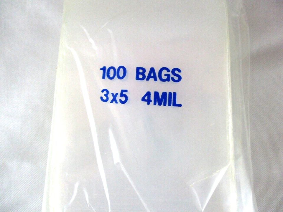 Case of 1000 Uline Reclosable Bags 3x5 Heavyweight Poly Bags 4 Mil S-1707