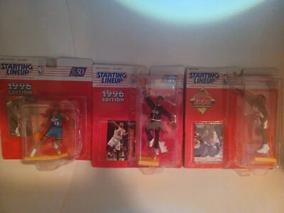 Starting Lineup NBA 1996 Edition Lot of 3 Grant Hill, Alonzo Mourning, Clifford  - Image 1 of 2