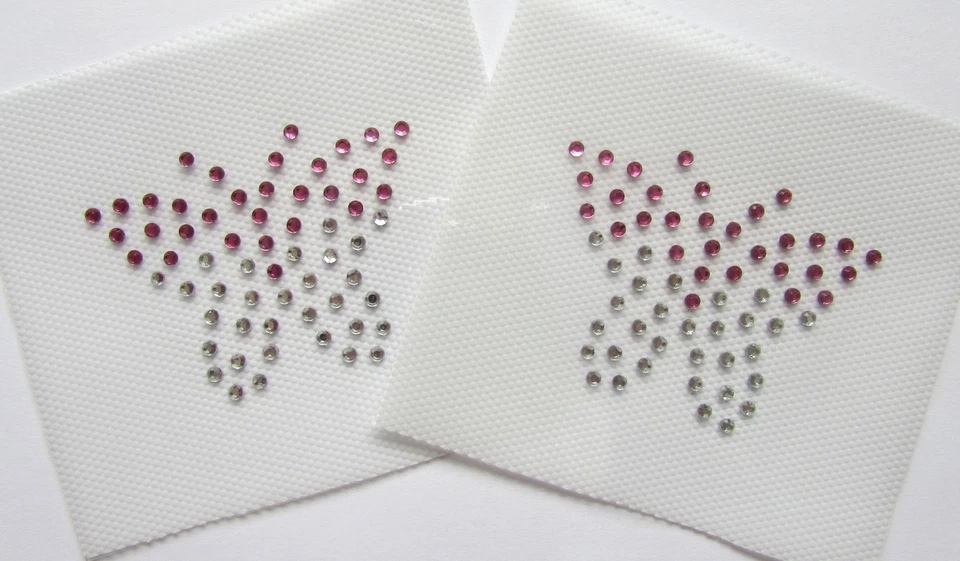 THE SPARKLE FAIRY KLEINER SCHMETTERLING X2 Bügelbild Hotfix Strass Diamant Transfer Motiv HOCHZEIT