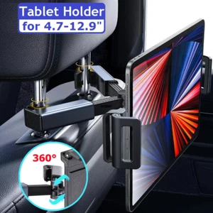 360° Car Back Seat Headrest Mount Tablet Holder for Samsung 4.7-12.9" Pad Phone - Picture 1 of 10
