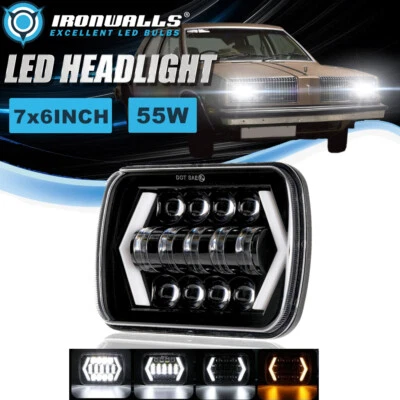 Faro LED DRL de 7x6" haz alto DRL lámpara giratoria para Oldsmobile Omega 1981-1984 Foto 1 de 4