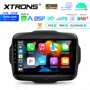 4G LTE CarPlay Android 14 8-Core Car GPS Radio Stereo WiFi DSP For Jeep Renegade - Picture 1 of 15