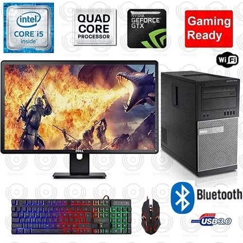 Gaming PC Desktop RGB Computer Intel i5  SSD 16GB RAM GTX 1050Ti 4GB LCD 24 in - Image 1 of 1