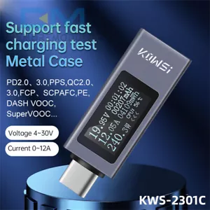 Probador KWS-2301C tipo C monitor de dispalía digital voltímetro detector amperímetro - Imagen 1 de 21