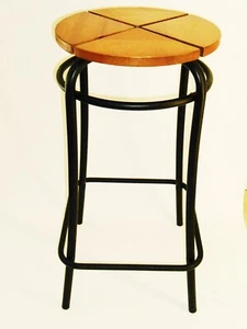1 x sturdy Breakfast/Bar/Kitchen Dining Stool--tan brown seats/black metal frame - Picture 1 of 3