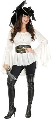 Blusa Pirata Dama Vixen Blanca Renacimiento Vestido Elegante Halloween Adulto Disfraz Foto 1 de 2