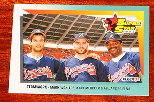 1992 Fleer Super Star Specials Teamwork 700 Wohlers Merker Pena Atlanta Braves - Imagen 1 de 2