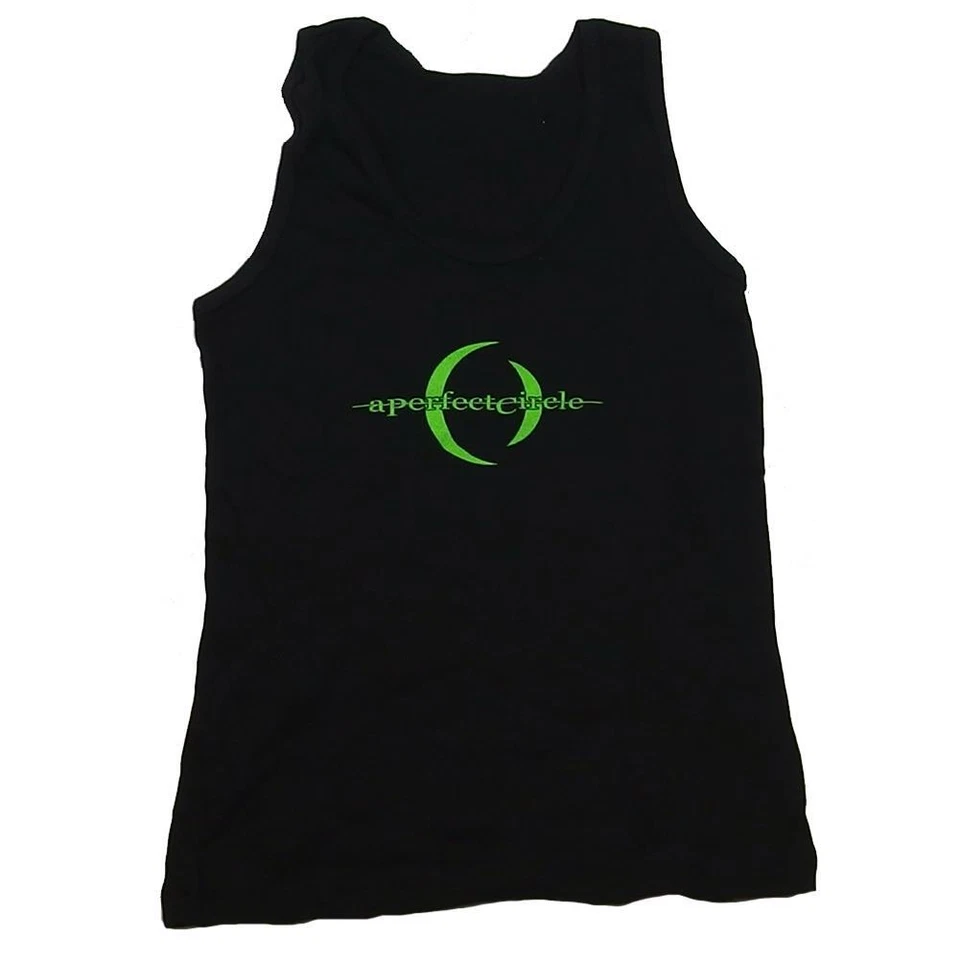 Vintage A Perfect Circle Women's Neon Green Logo Ribbed Tank T-Shirt Size L - Image 1 of 1