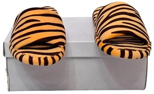 Preciosas pantuflas TRUFFLE para mujer Slip35 de tela marrón suave sin cordones con estampado de tigre - Imagen 1 de 7