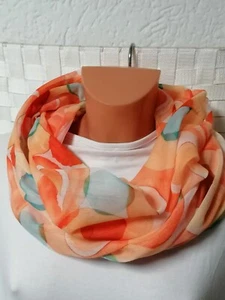 Loop Schal Rundschal Viskose aprikot mint peach mehrfarbig NEU - Bild 1 von 4