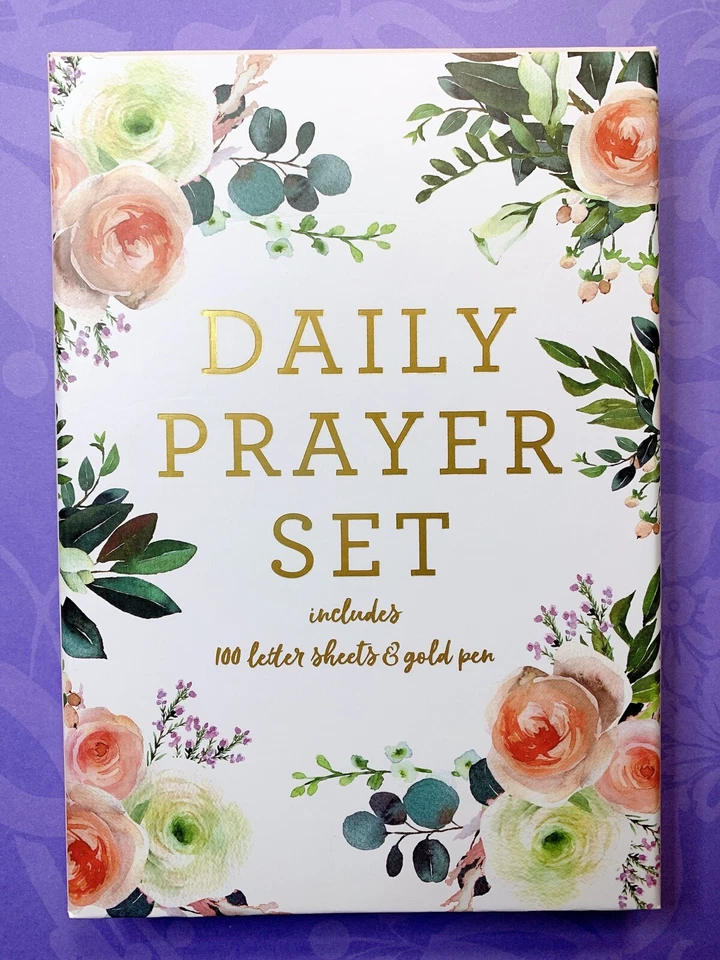 Eccolo Town Street Arts Daily Prayer Set Keepsake Box Gold Pen Christmas Gift - Image 1 of 3