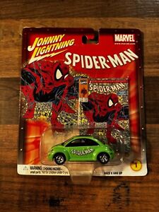 Johnny Lightning Spider-man Green VW Bug Die Cast Car 2002 Brand New