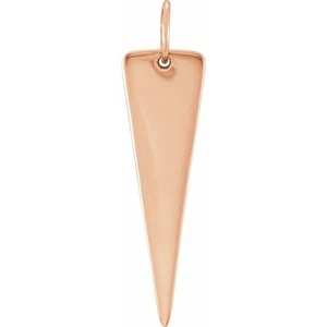 14k White, Yellow or Rose Gold Inverted Triangle Pendant, 7x24mm - Picture 1 of 16