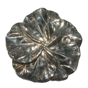 3" Vintage Israel Sterlingsilber Elektroform Statement Anhänger Blume Brutalist 48g - Bild 1 von 8